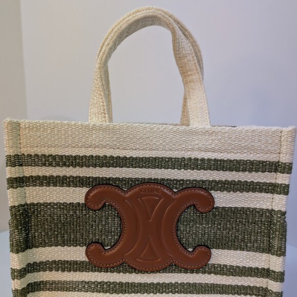 Celine Green Vertical Cabas Triomphe Tote Bag - Picture 3 of 13